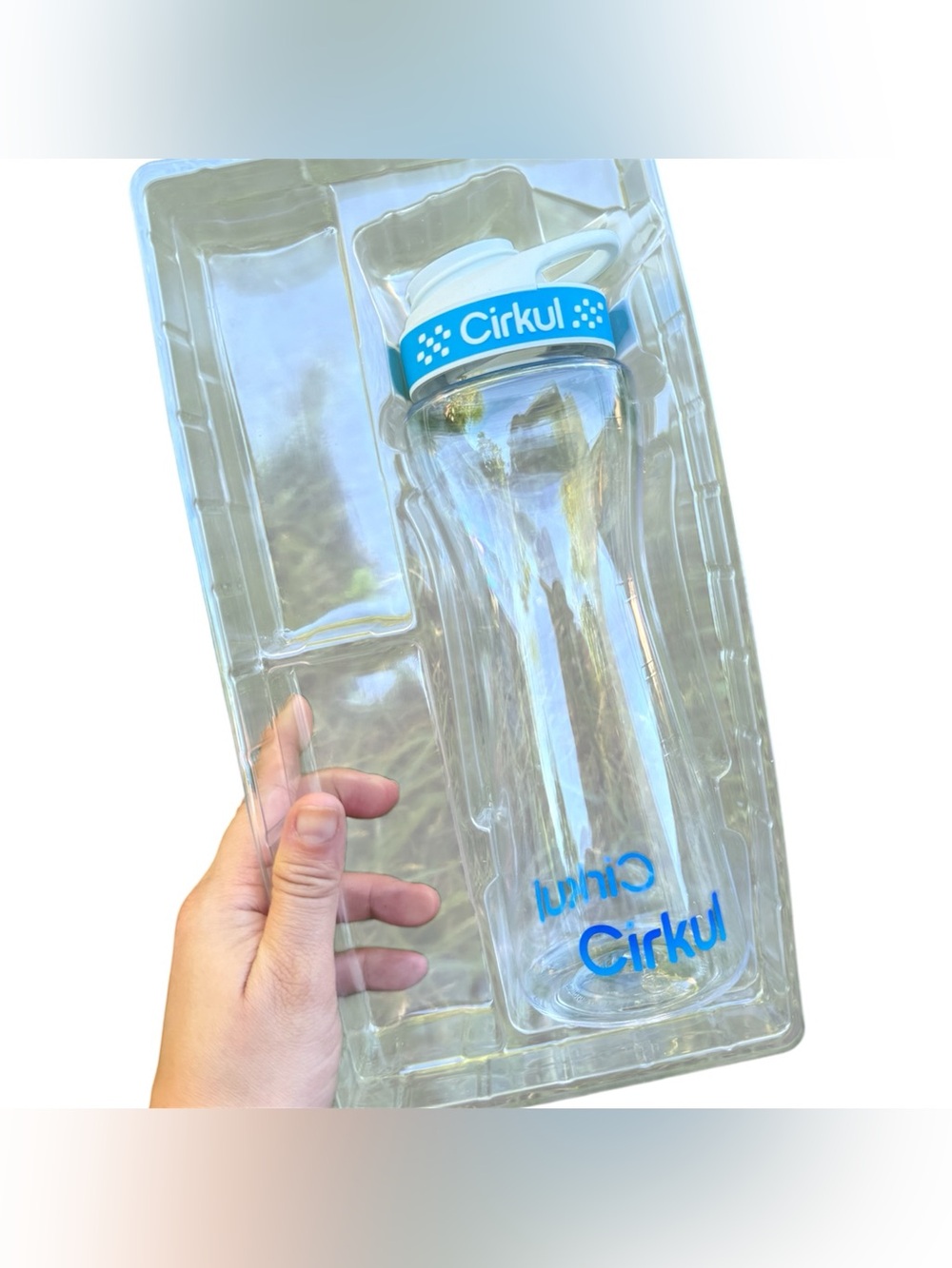 Cirkul Clear Transparent Blue Lid Flavor Water Bottle Cup NWT